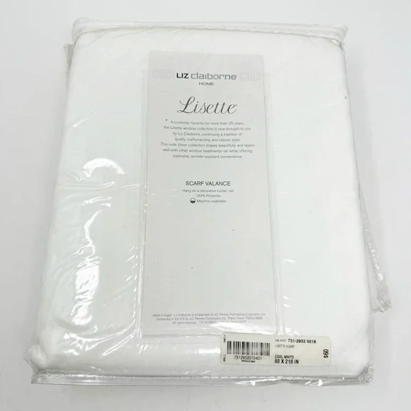 Liz Claiborne Lisette Scarf Valance in Bright White - Picture 3 of 4